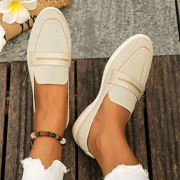 Women's Casual Flat Fly Knit Slip-On Shoes 49994671C