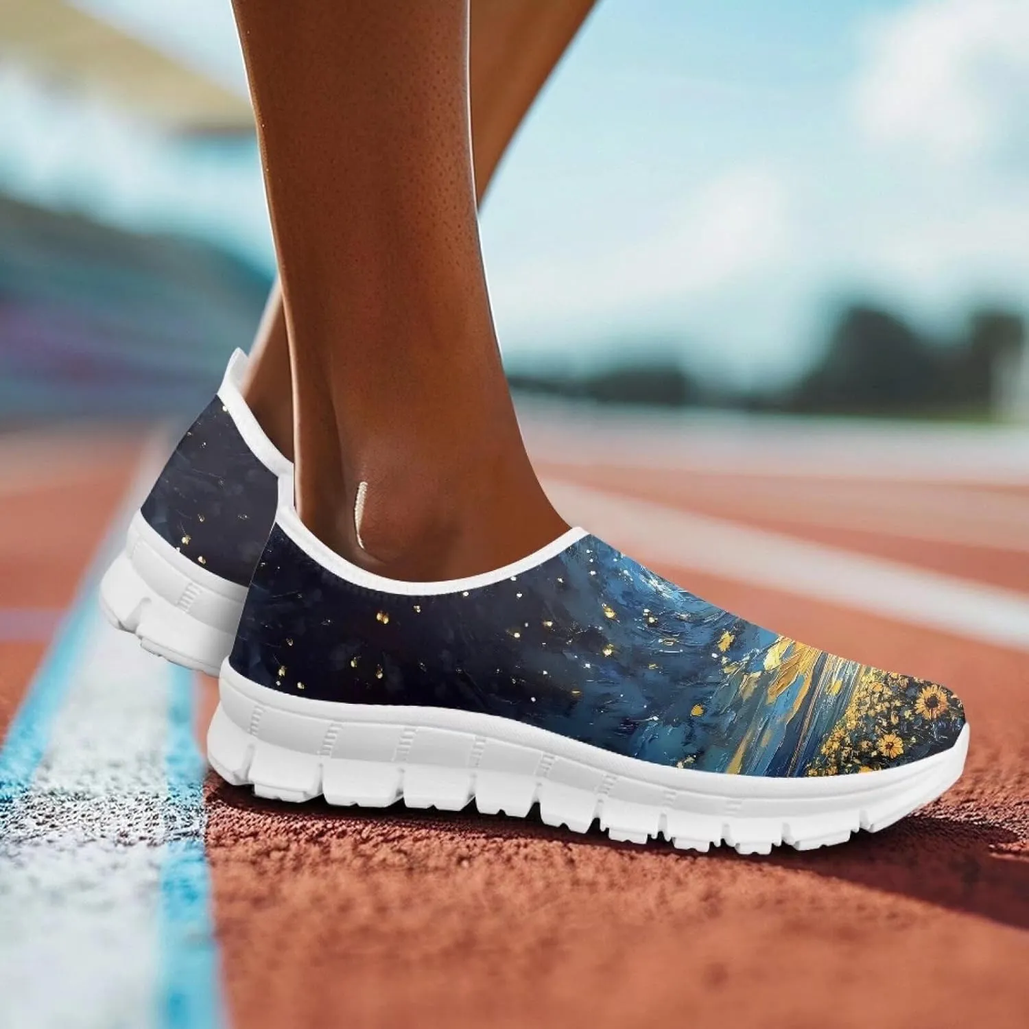 Women's Sneaker Casual Low Top Hiking Sneaker Lightweight Breathable Slip On Outdoor Soft Holiday Shoes for Womens