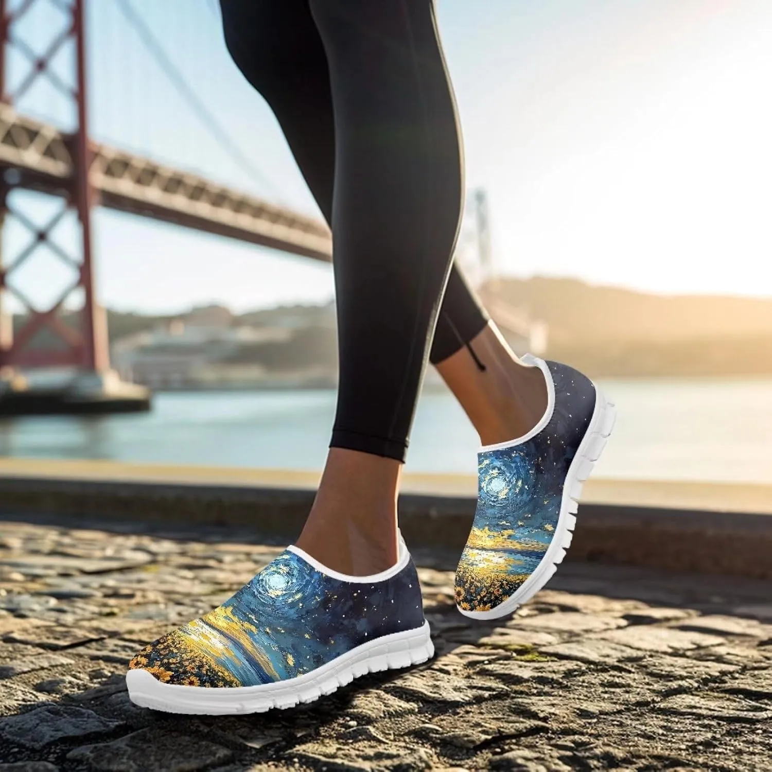 Women's Sneaker Casual Low Top Hiking Sneaker Lightweight Breathable Slip On Outdoor Soft Holiday Shoes for Womens