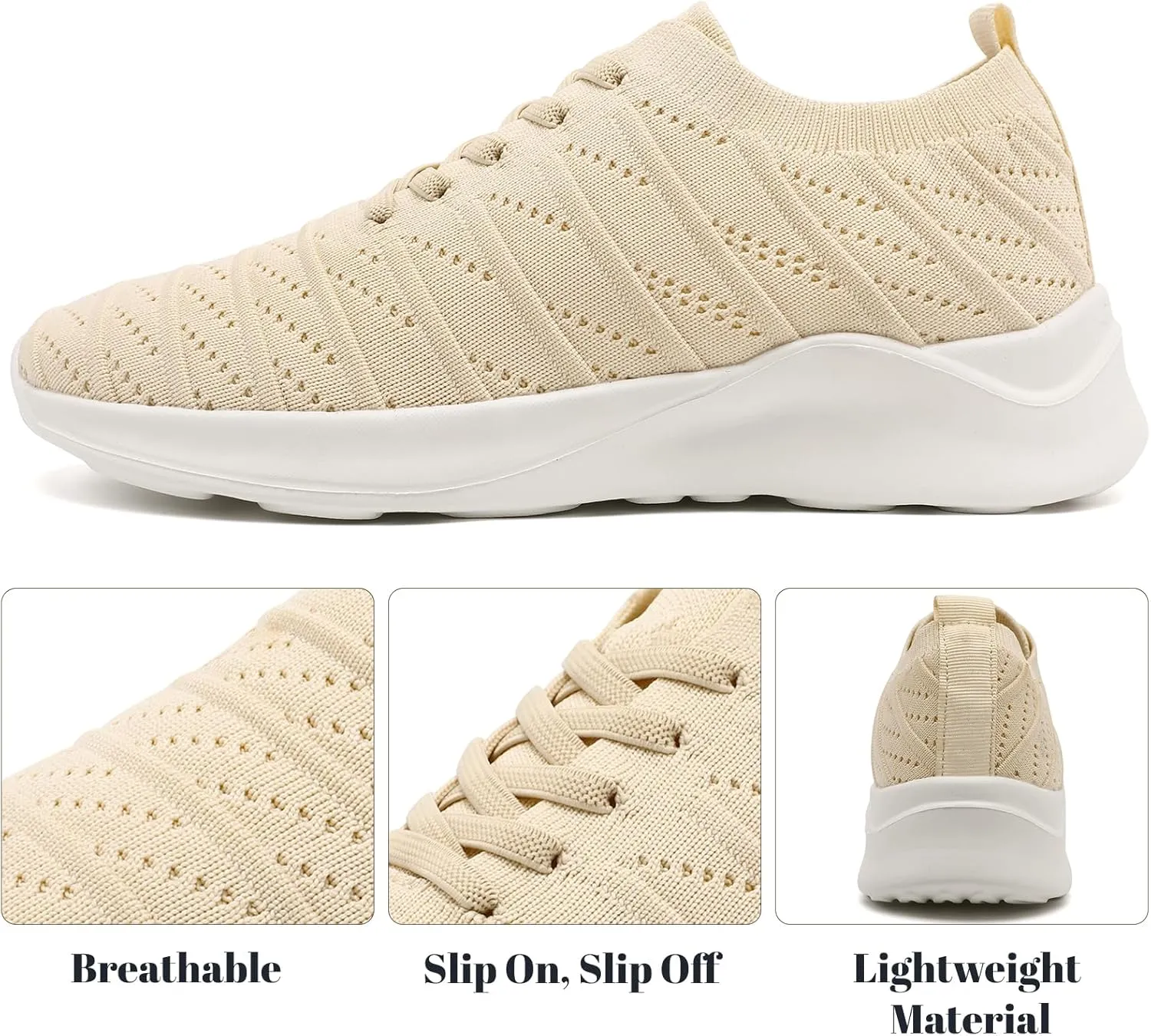 Womens Tennis Slip On Running Shoes Breathable Sneakers Athletic Lightweight Gym Sports Walking Shoes