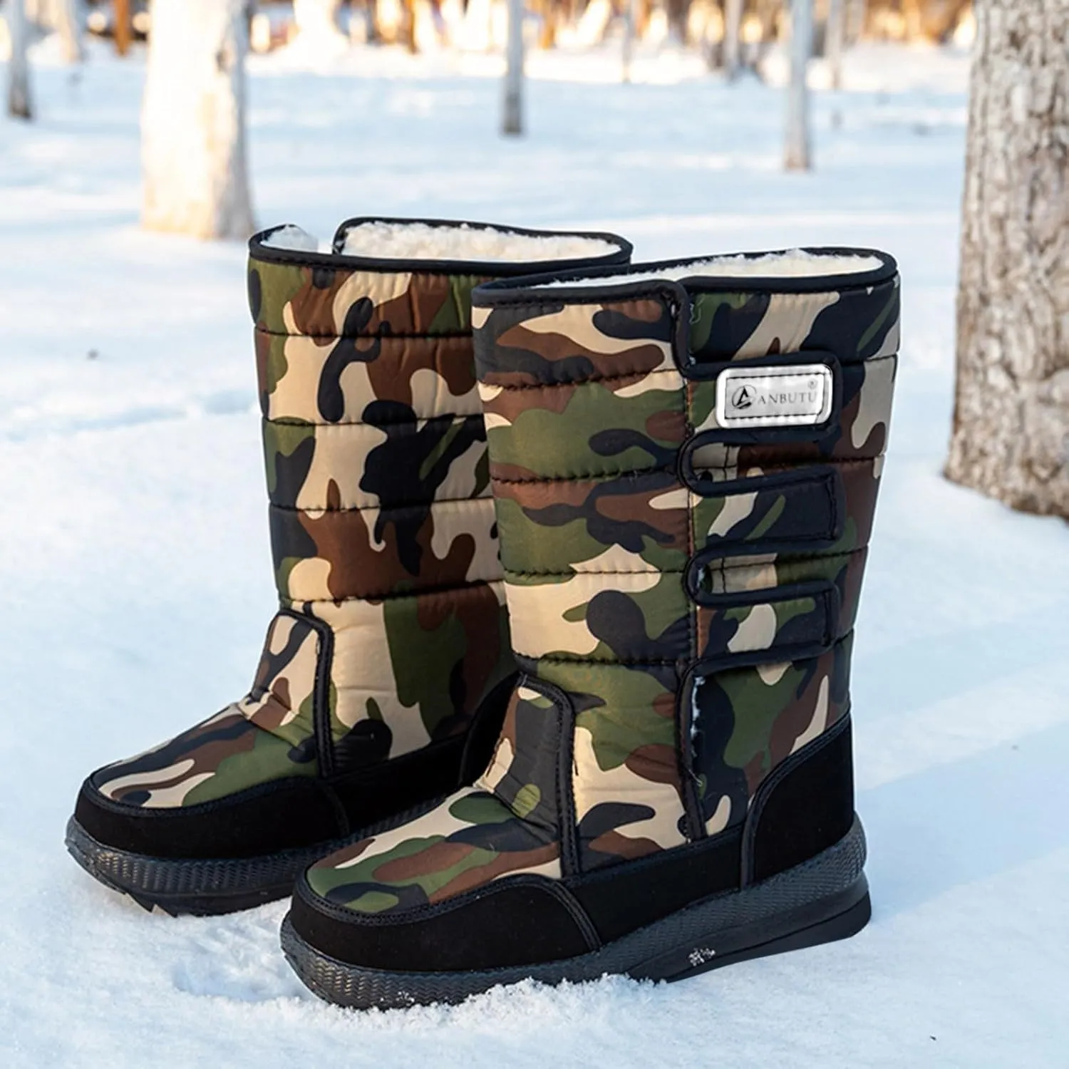 Womens Winter Boots Ankle Adults Slip On Waterproof Boots Womens Snow Boots Winter Shoes Warm Fur Lined Slip On Winter Boot Women Work Boots for Men Men's Winter Booties