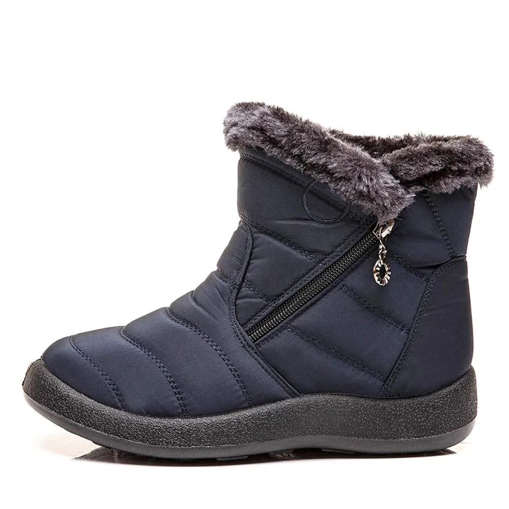 Women's Winter Fur Lined Waterproof Outdoor Warm Short Snow Boots