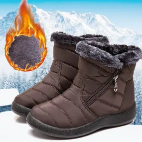 Women's Winter Fur Lined Waterproof Outdoor Warm Short Snow Boots
