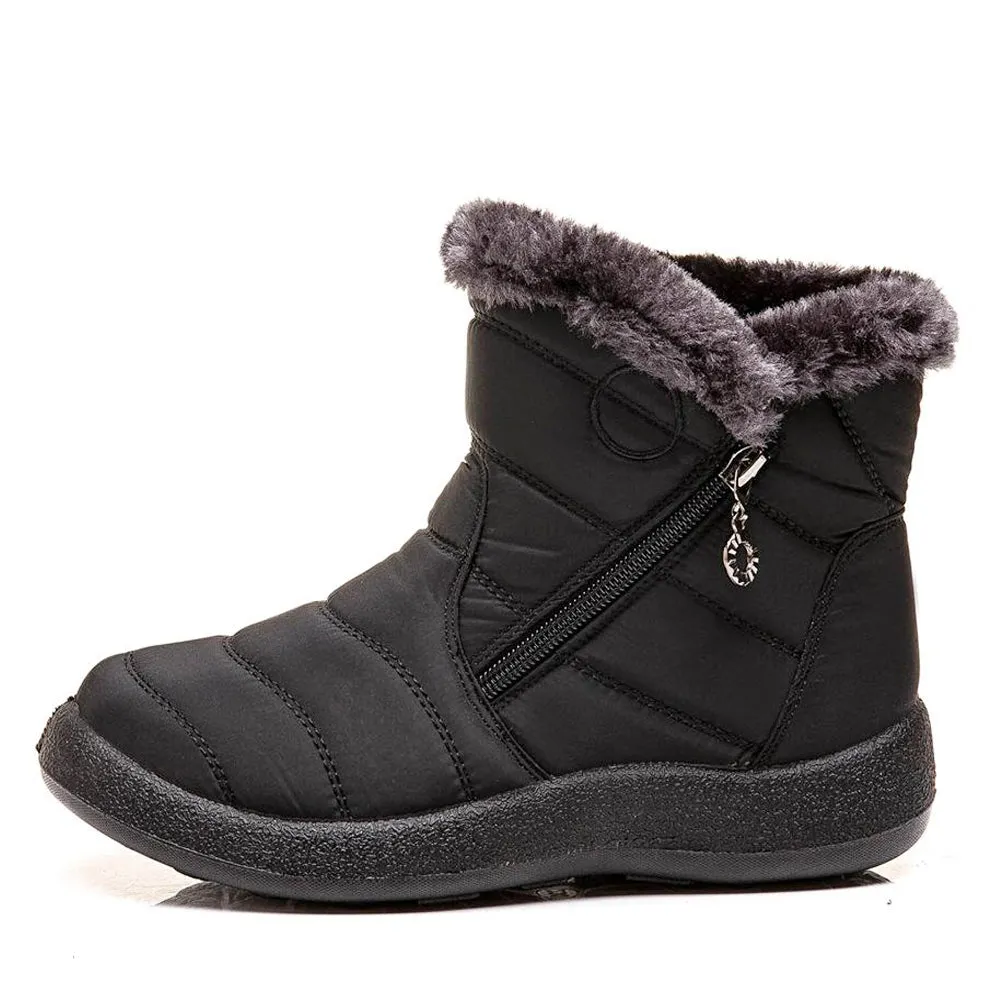 Women's Winter Fur Lined Waterproof Outdoor Warm Short Snow Boots