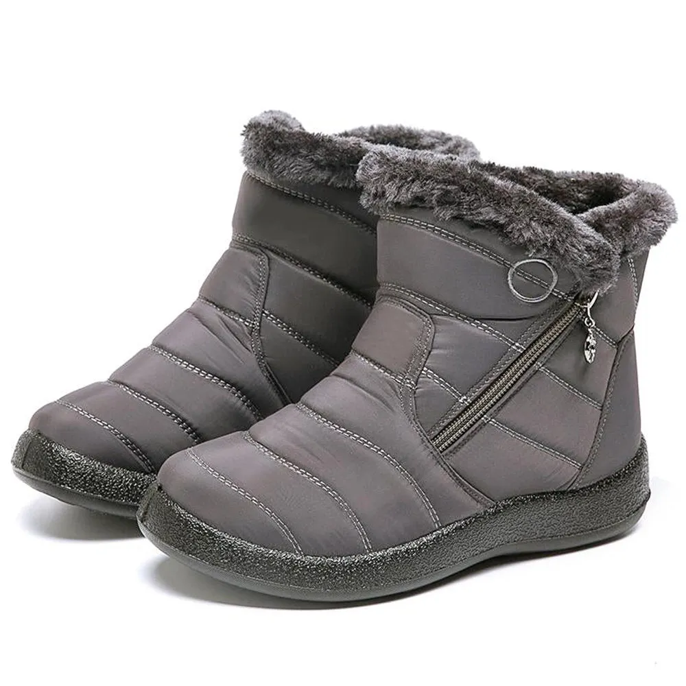 Women's Winter Fur Lined Waterproof Outdoor Warm Short Snow Boots