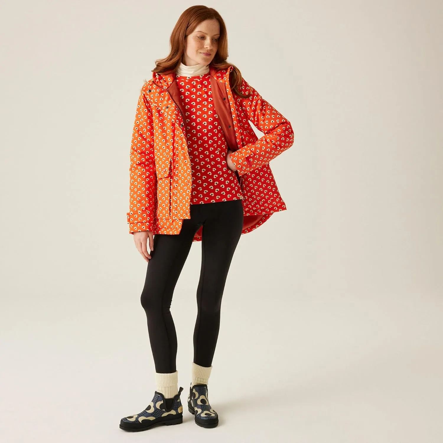 x Orla Kiely Mid Length Waterproof Insulated Jacket