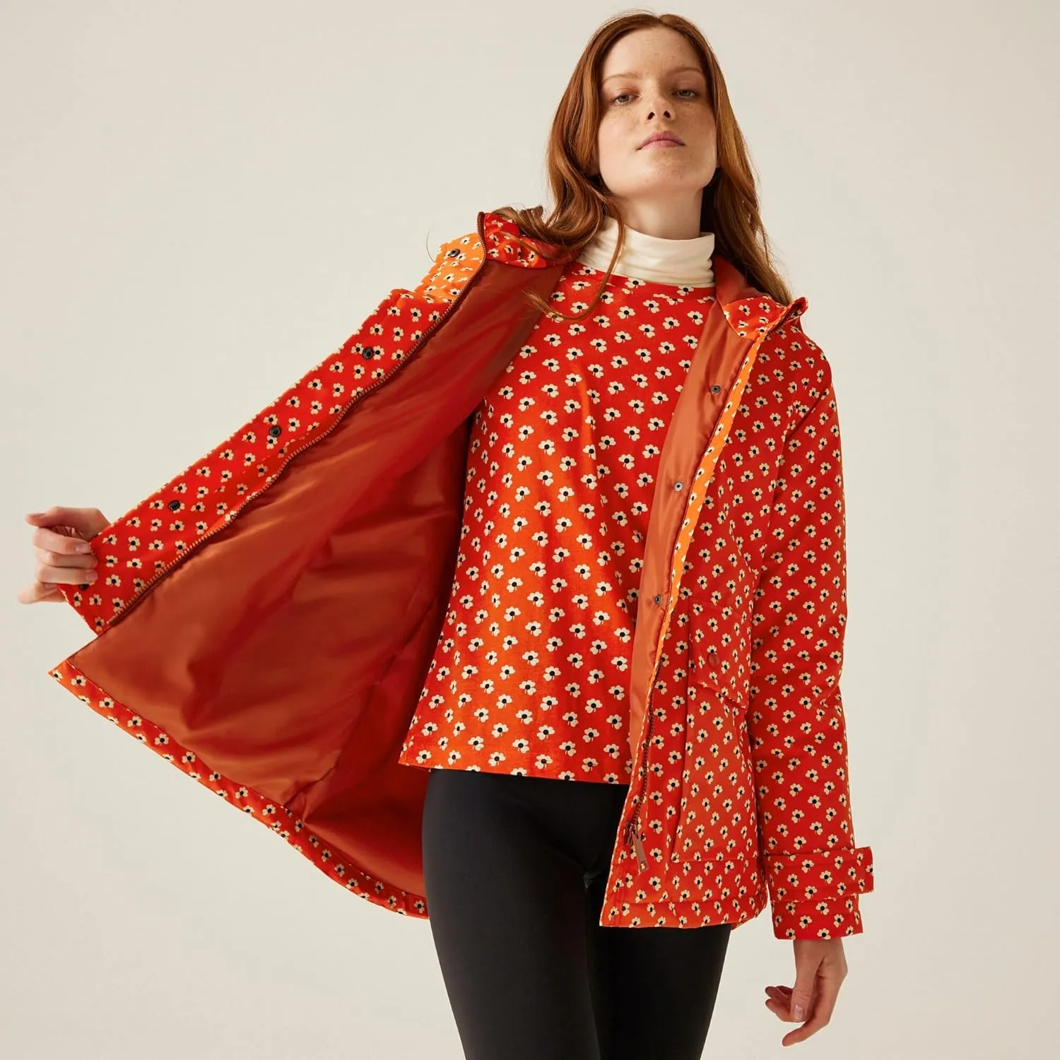 x Orla Kiely Mid Length Waterproof Insulated Jacket